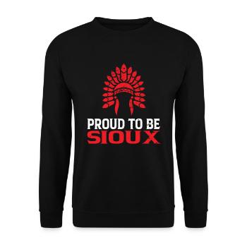 Sioux Tribe Native American Indian Indianer - Unisex Pullover - Schwarz - Vorne - Alina (178cm) & Michal (187cm)