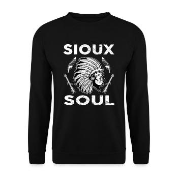 Sioux Tribe Native American Indian Indianer - Unisex Pullover - Schwarz - Vorne - Alina (178cm) & Michal (187cm)