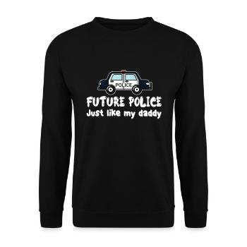 Police car police officer child children gift - Unisex Sweatshirt - black - Front - Alina (178cm) & Michal (187cm)