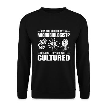 Microbiology Biology Student Biologist Laboratory - Unisex Sweatshirt - black - Front - Alina (178cm) & Michal (187cm)