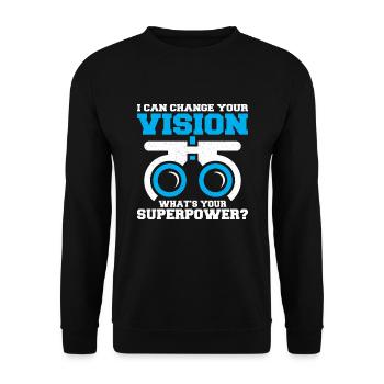 Opticien optométriste ophtalmique yeux médecin profession - Sweat-shirt Unisexe - noir - Devant - Alina (178cm) & Michal (187cm)