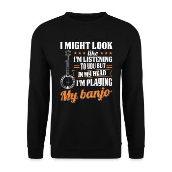 Banjo Player Banjo Player Musician Music Country - Unisex Sweatshirt - black - Front - Alina (178cm) & Michal (187cm)