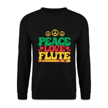 Flûte Flûte Joueuse de flûte Musique Musicien - Sweat-shirt Unisexe - noir - Devant - Alina (178cm) & Michal (187cm)