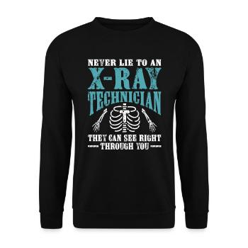 Radiologe RAD Technician Xray Tech Radiologie - Unisex Pullover - Schwarz - Vorne - Alina (178cm) & Michal (187cm)