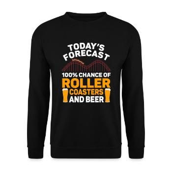 Roller Coaster Amusement Park Amusement Park - Unisex Sweatshirt - black - Front - Alina (178cm) & Michal (187cm)