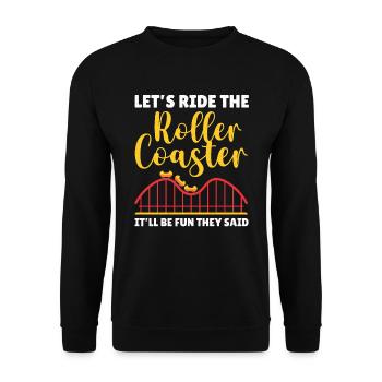 Roller Coaster Amusement Park Amusement Park - Unisex Sweatshirt - black - Front - Alina (178cm) & Michal (187cm)