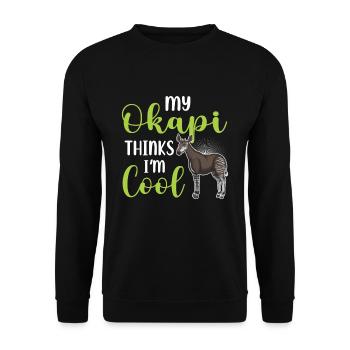 Okapi Giraffe Africa Safari Zebra Wild Animals - Unisex Sweatshirt - black - Front - Alina (178cm) & Michal (187cm)