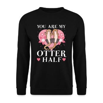 Otter tierliebhaber fischotter seeotter tier liebe - Unisex Pullover - Schwarz - Vorne - Alina (178cm) & Michal (187cm)