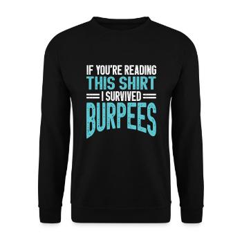 Burpees Gym Workout Gewichtheben Übung Fitness - Unisex Pullover - Schwarz - Vorne - Alina (178cm) & Michal (187cm)