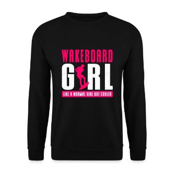 Wakeboarder Wakeboarden Wasserski Wakeboard Surfen - Unisex Pullover - Schwarz - Vorne - Alina (178cm) & Michal (187cm)