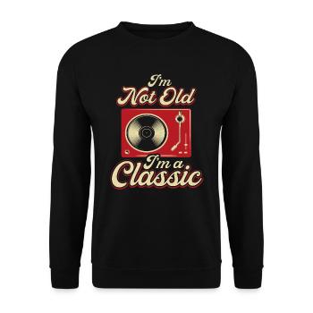 Vinyl Turntable Collector's Music Records - Unisex Sweatshirt - black - Front - Alina (178cm) & Michal (187cm)