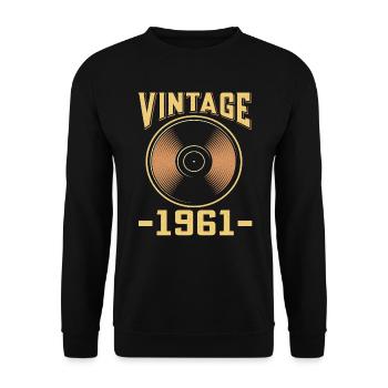 Vinyl Turntable Collector's Music Records - Unisex Sweatshirt - black - Front - Alina (178cm) & Michal (187cm)