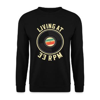Vinyl Turntable Collector's Music Records - Unisex Sweatshirt - black - Front - Alina (178cm) & Michal (187cm)