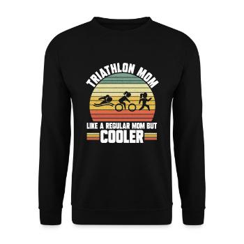 Triathlon Mama Biker Läufer Schwimmer Triathleten - Unisex Pullover - Schwarz - Vorne - Alina (178cm) & Michal (187cm)