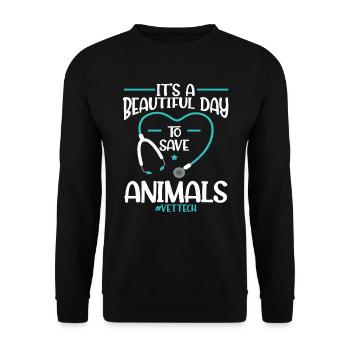 veterinarian veterinary medicine animals medicine veterinary practice - Unisex Sweatshirt - black - Front - Alina (178cm) & Michal (187cm)