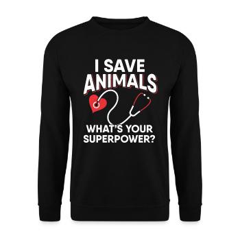 veterinarian veterinary medicine animals medicine veterinary practice - Unisex Sweatshirt - black - Front - Alina (178cm) & Michal (187cm)