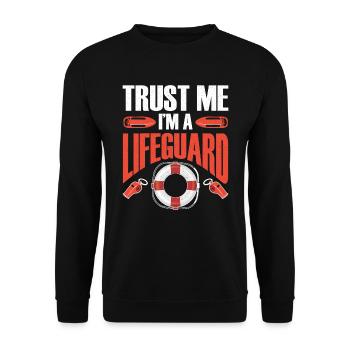 Lifeguard Lifeguard Swimmer Swimming - Unisex Sweatshirt - black - Front - Alina (178cm) & Michal (187cm)