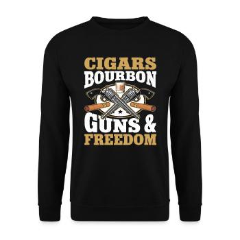 Cigare Whisky Cigare Fumer Cigare Fumeur - Sweat-shirt Unisexe - noir - Devant - Alina (178cm) & Michal (187cm)