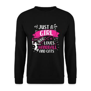 Handball Spieler Sport Handballer Ballsport Sport - Unisex Pullover - Schwarz - Vorne - Alina (178cm) & Michal (187cm)