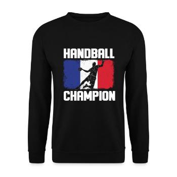 Handball Player Sport HandballEr Ballsport Sport - Unisex Sweatshirt - black - Front - Alina (178cm) & Michal (187cm)