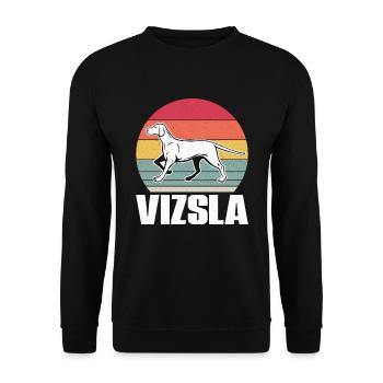 Magyar Vizsla Hund Hunde Jagdhung Hundehalter - Unisex Pullover - Schwarz - Vorne - Alina (178cm) & Michal (187cm)