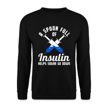 Diabetic Insulin Diabetes Warrior Awareness - Unisex Sweatshirt - black - Front - Alina (178cm) & Michal (187cm)