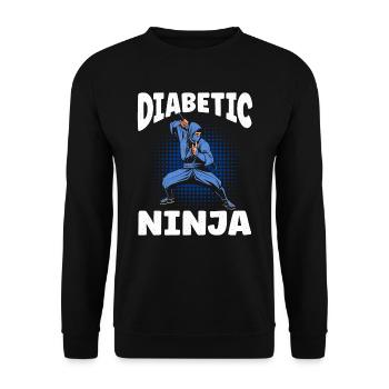 Diabetic Ninja Diabetes Warrior Awareness Sugar - Unisex Sweatshirt - black - Front - Alina (178cm) & Michal (187cm)