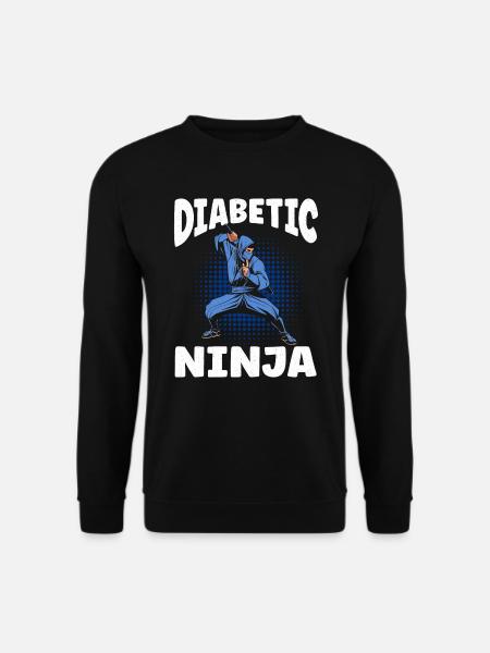 Diabetiker Ninja Diabetes Warrior Awareness Zucker - Unisex Pullover - Schwarz