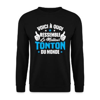 Voici à Quoi Ressemble le Meilleur Tonton du Monde - Sweat-shirt Unisexe - noir - Devant - Alina (178cm) & Michal (187cm)