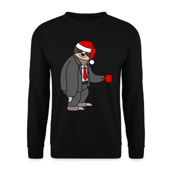 Costume paresseux Bureau Chapeau de Noël Père Noël - Sweat-shirt Unisexe - noir - Devant - Alina (178cm) & Michal (187cm)