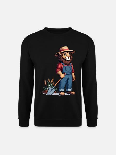 Cute Lion Farmer - Unisex Sweatshirt - black