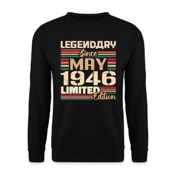 May 1946 May - Jubilee May 1946 - Unisex Sweatshirt - black - Front - Alina (178cm) & Michal (187cm)