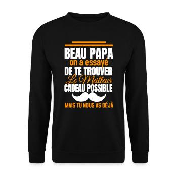 Papa on a essayé de te trouver le meilleur cadeau - Sweat-shirt Unisexe - noir - Devant - Alina (178cm) & Michal (187cm)