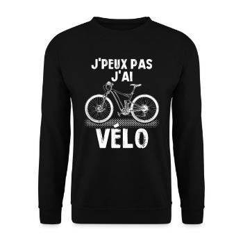 J'peux Pas J'ai Vélo Cycliste Cyclisme - Sweat-shirt Unisexe - noir - Devant - Alina (178cm) & Michal (187cm)