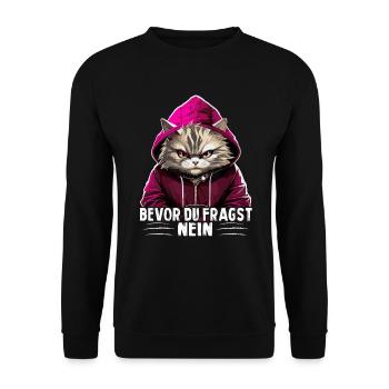 Bevor Du Fragst Nein - Unisex Pullover - Schwarz - Vorne - Alina (178cm) & Michal (187cm)