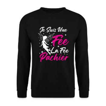 Je Suis Une Fee La Fee Pachier Humour - Sweat-shirt Unisexe - noir - Devant - Alina (178cm) & Michal (187cm)