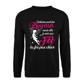 Certaines sont des princesses fée la pas chier - Sweat-shirt Unisexe - noir - Devant - Alina (178cm) & Michal (187cm)