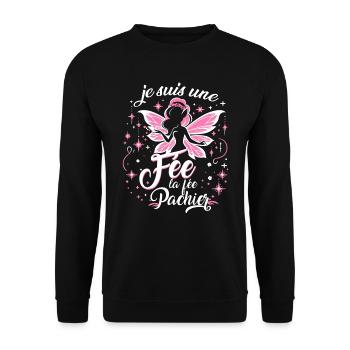 Je Suis Une Fée La Fée Pachier - Sweat-shirt Unisexe - noir - Devant - Alina (178cm) & Michal (187cm)