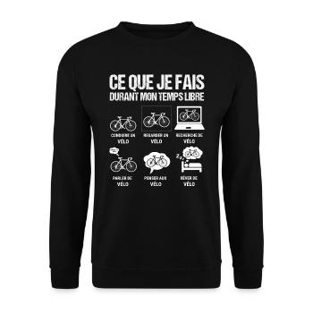 Ce que je fais durant mon temps libre velo - Sweat-shirt Unisexe - noir - Devant - Alina (178cm) & Michal (187cm)