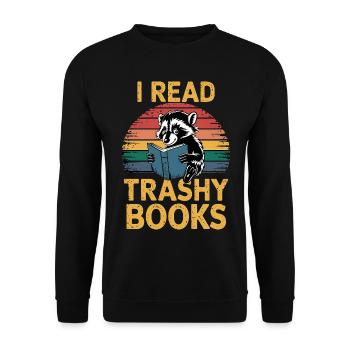 I Read Trashy Books 17 - Unisex Pullover - Schwarz - Vorne - Alina (178cm) & Michal (187cm)