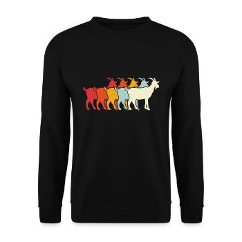 Vintage Ziege Ziegenbock Ziegenzucht - Unisex Pullover - Schwarz - Vorne - Alina (178cm) & Michal (187cm)
