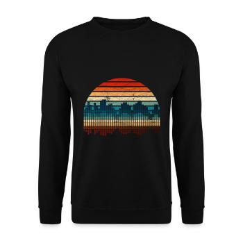 Musician Gift Retro Soundwave - Unisex Sweatshirt - black - Front - Alina (178cm) & Michal (187cm)