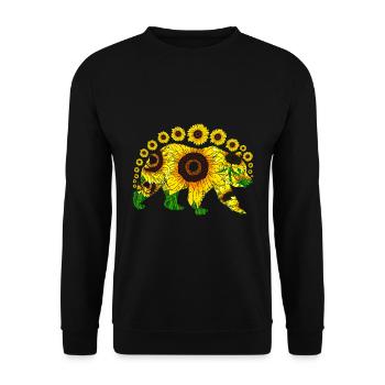 Habitant de la forêt Cadeau animal Ours de tournesol jaune - Sweat-shirt Unisexe - noir - Devant - Alina (178cm) & Michal (187cm)