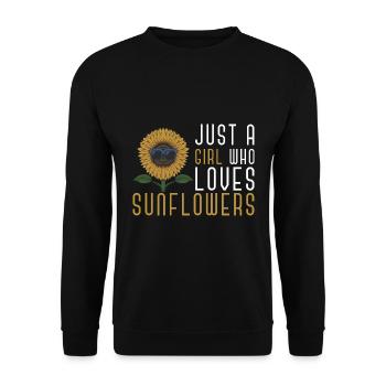 Mädchen Geschenk Gelbe Blumen Sonnenblume - Unisex Pullover - Schwarz - Vorne - Alina (178cm) & Michal (187cm)