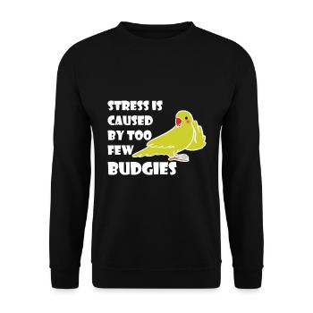 Oiseaux de Budgerigar | Animaux de compagnie Idée cadeau d’oiseau - Sweat-shirt Unisexe - noir - Devant - Alina (178cm) & Michal (187cm)
