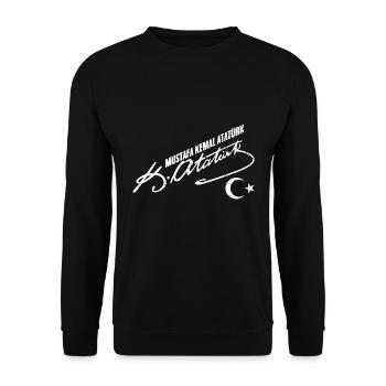 Super Türkiye Mustafa Kemal Atatürk avec Atatürk - Sweat-shirt Unisexe - noir - Devant - Alina (178cm) & Michal (187cm)