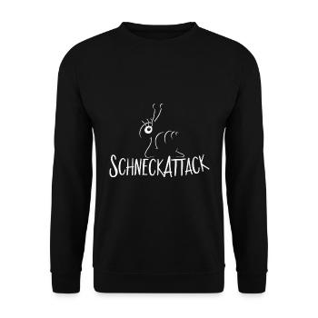Schneckattack Ausdruck lustig süß Spaß Geschenk - Unisex Pullover - Schwarz - Vorne - Alina (178cm) & Michal (187cm)