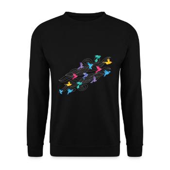 Bricolage papier grue plis en papier origami - Sweat-shirt Unisexe - noir - Devant - Alina (178cm) & Michal (187cm)