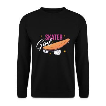 Skateboard Mädchen Skater Girl - Unisex Pullover - Schwarz - Vorne - Alina (178cm) & Michal (187cm)