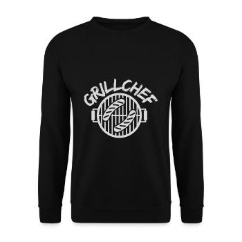 GRILL KOCH CHEF SPRUCH GESCHENK IDEE - Unisex Pullover - Schwarz - Vorne - Alina (178cm) & Michal (187cm)